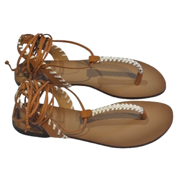 🌟Host Pick🌟NIB Anthropologie Tie Up Thong Sandals Cedar Leather Size EU 39 US 8 - Picture 6 of 13